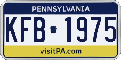 PA license plate KFB1975