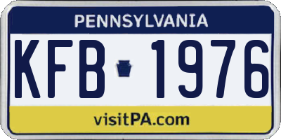 PA license plate KFB1976