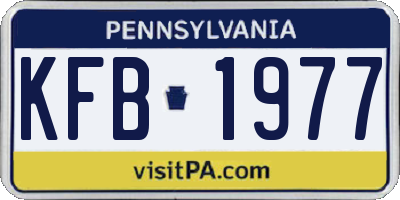 PA license plate KFB1977