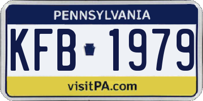 PA license plate KFB1979