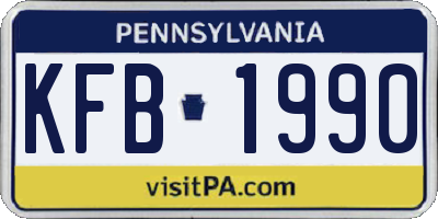 PA license plate KFB1990