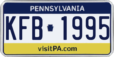 PA license plate KFB1995