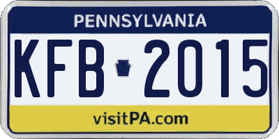PA license plate KFB2015