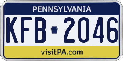 PA license plate KFB2046