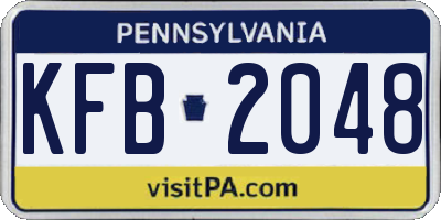 PA license plate KFB2048