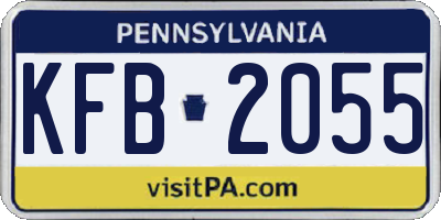 PA license plate KFB2055