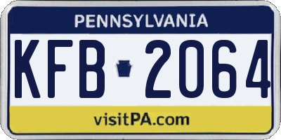 PA license plate KFB2064