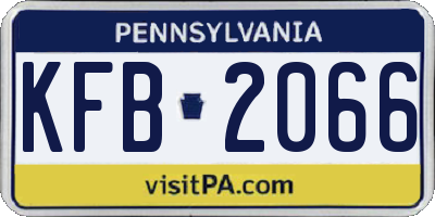 PA license plate KFB2066