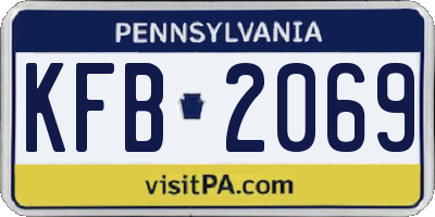 PA license plate KFB2069