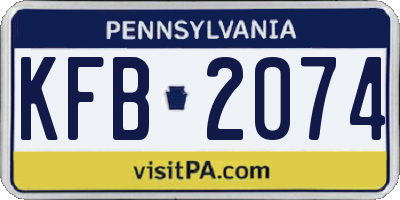 PA license plate KFB2074