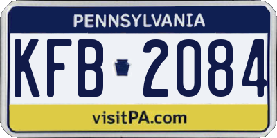 PA license plate KFB2084