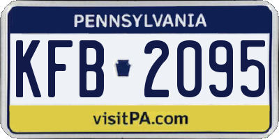 PA license plate KFB2095