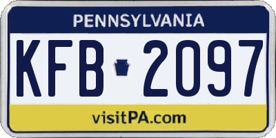 PA license plate KFB2097