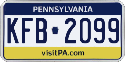 PA license plate KFB2099