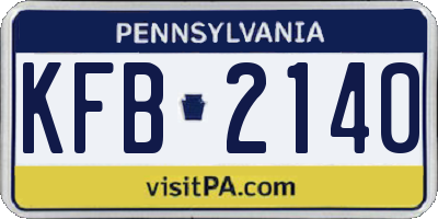 PA license plate KFB2140