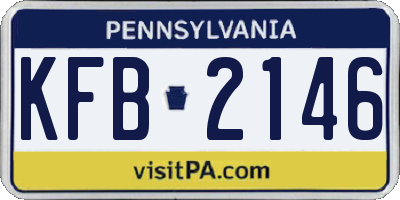 PA license plate KFB2146