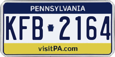 PA license plate KFB2164