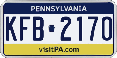 PA license plate KFB2170