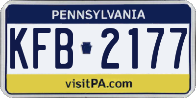 PA license plate KFB2177