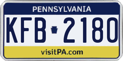 PA license plate KFB2180