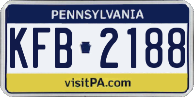 PA license plate KFB2188