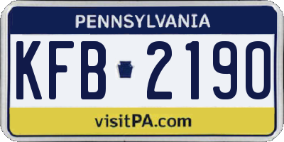 PA license plate KFB2190