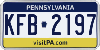 PA license plate KFB2197