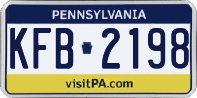 PA license plate KFB2198