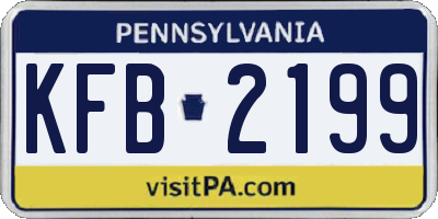 PA license plate KFB2199