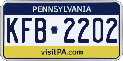 PA license plate KFB2202