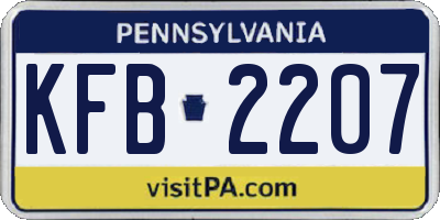 PA license plate KFB2207