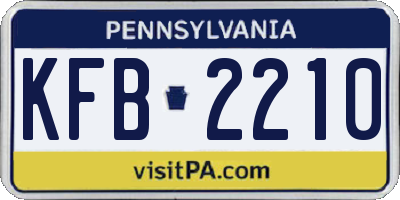 PA license plate KFB2210