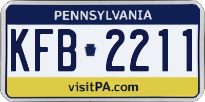 PA license plate KFB2211
