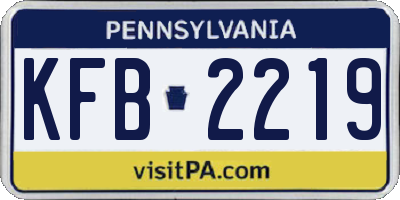 PA license plate KFB2219