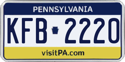 PA license plate KFB2220
