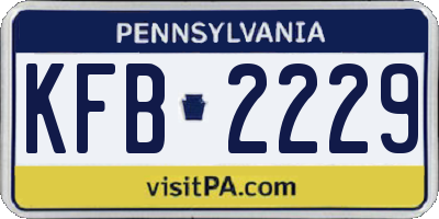 PA license plate KFB2229
