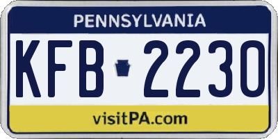 PA license plate KFB2230