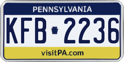PA license plate KFB2236