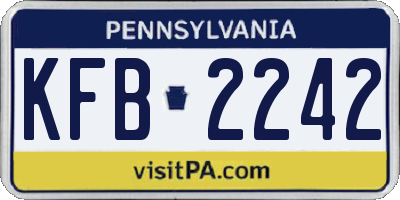 PA license plate KFB2242