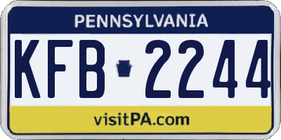 PA license plate KFB2244