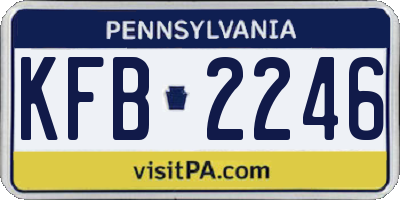 PA license plate KFB2246