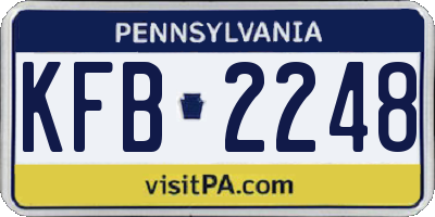 PA license plate KFB2248