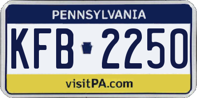 PA license plate KFB2250