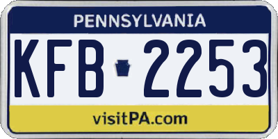 PA license plate KFB2253