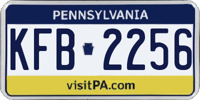 PA license plate KFB2256