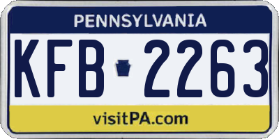 PA license plate KFB2263