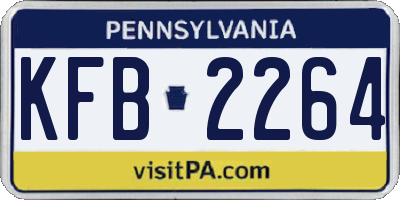 PA license plate KFB2264