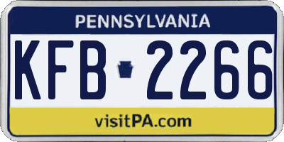 PA license plate KFB2266
