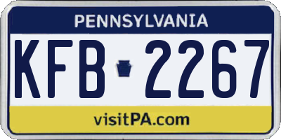 PA license plate KFB2267