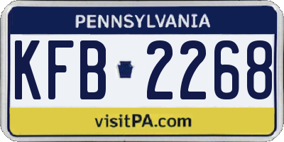 PA license plate KFB2268